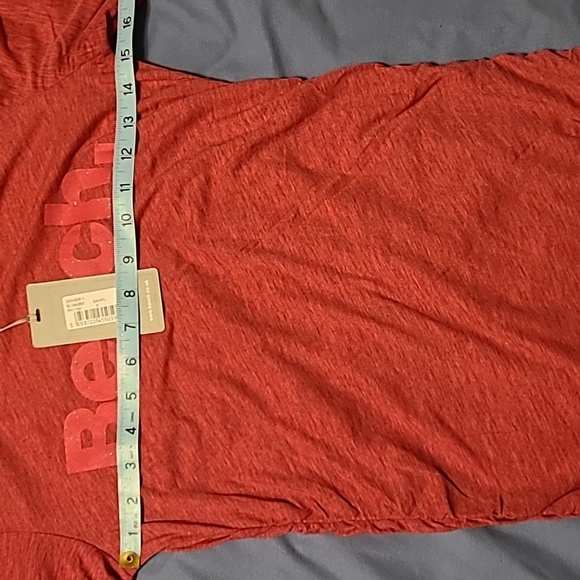 Bench Women's small long sleeve t-shirt with ruched sides, logo, NWT - Picture 7 of 10